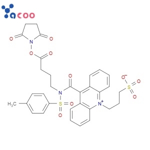 3-[9-(((3-(N-succinimidyloxycarboxypropyl)[4-methxylphenyl]sulfonyl)amine)carboxyl]-10-acridiniumyl)-1-propanesulfonate inner salt (NSP-SA-NHS)